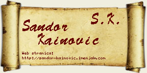 Šandor Kainović vizit kartica